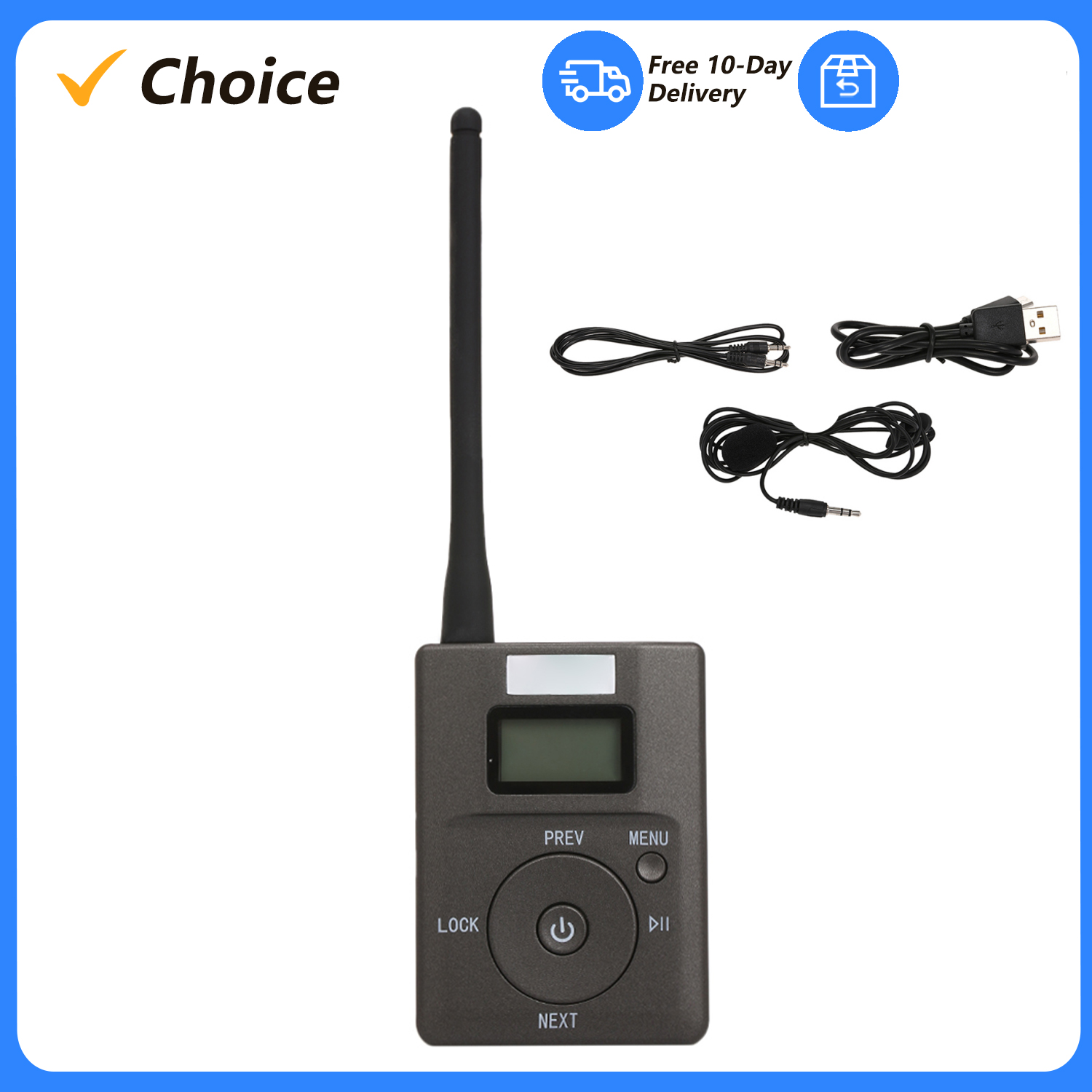 Platinum 8280 - HDR-831 tragbare Stereo-Digital-FM-Sender Mini-Radiosender mit Mikrofon